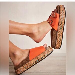 Free People Caravelle Cork Sandals- Never worn